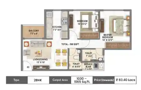 Today Codename Upvan 2 BHK floor plan